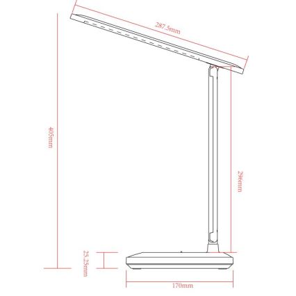 Globo - LED регулируема настолна лампа с докосване LED/3W/5V 2800/4000/6500K 1800 mAh черна