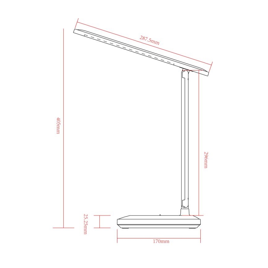 Globo - LED регулируема настолна лампа с докосване LED/3W/5V 2800/4000/6500K 1800 mAh черна
