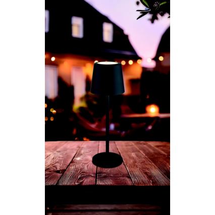 Globo - LED Димируема екстериорна сензорна настолна лампа LED/2W/5V 3000/4000/6000K 2200 mAh IP44 черен