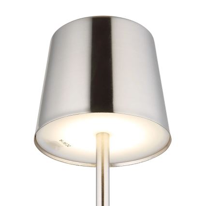 Globo - Димируема сензорна презареждаема настолна LED лампа LED/2W/3,7V 3000/4000/6000K 2200 mAh лъскав хром