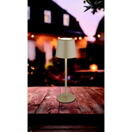 Globo - LED Димируема екстериорна сензорна настолна лампа LED/2W/5V 3000/4000/6000K 2200 mAh IP44 кремав