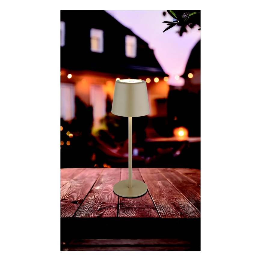 Globo - LED Димируема екстериорна сензорна настолна лампа LED/2W/5V 3000/4000/6000K 2200 mAh IP44 кремав