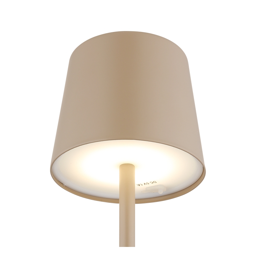 Globo - LED Димируема екстериорна сензорна настолна лампа LED/2W/5V 3000/4000/6000K 2200 mAh IP44 кремав