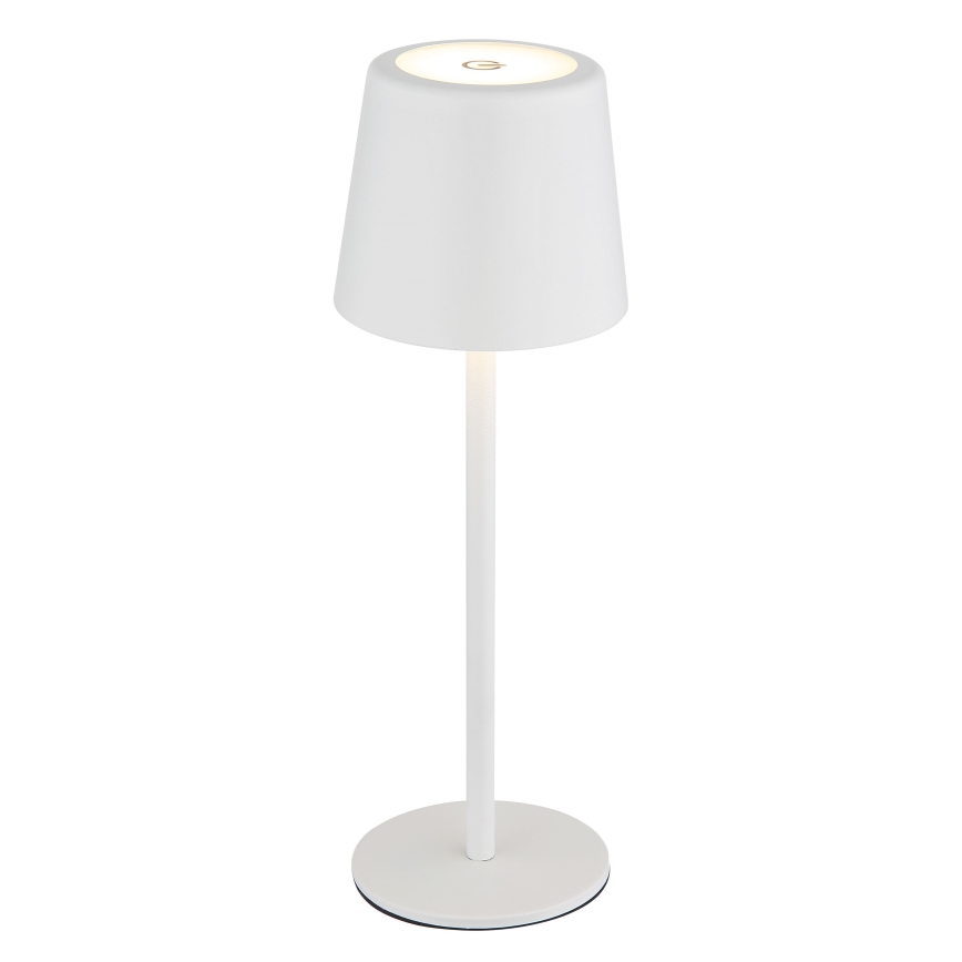 Globo - LED Димируема екстериорна сензорна настолна лампа LED/2W/5V 3000/4000/6000K 2200 mAh IP44 бял