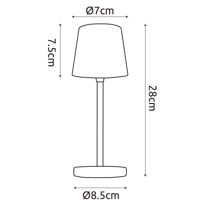 Globo - LED Димируема екстериорна сензорна настолна лампа LED/2W/5V 3000/4000/6000K 2200 mAh IP44 бял