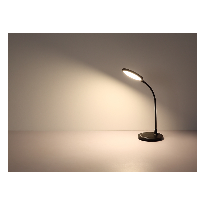 Globo - LED регулируема гъвкава настолна лампа с докосване LED/12W/230V 3000/4000/6500K CRI 90 черна