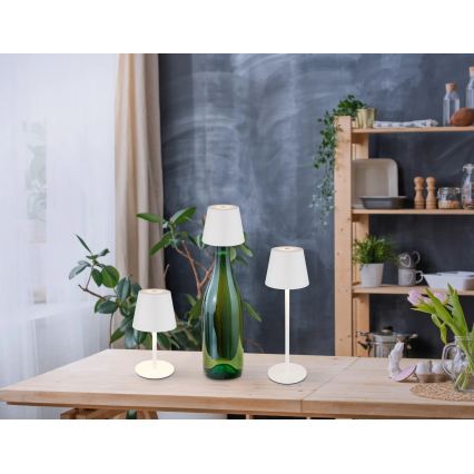 Globo - LED димируема с докосване акумулаторна външна настолна лампа 3 в 1 LED/3W/5V 3000/4000/5000K IP54 1800 mAh бяла