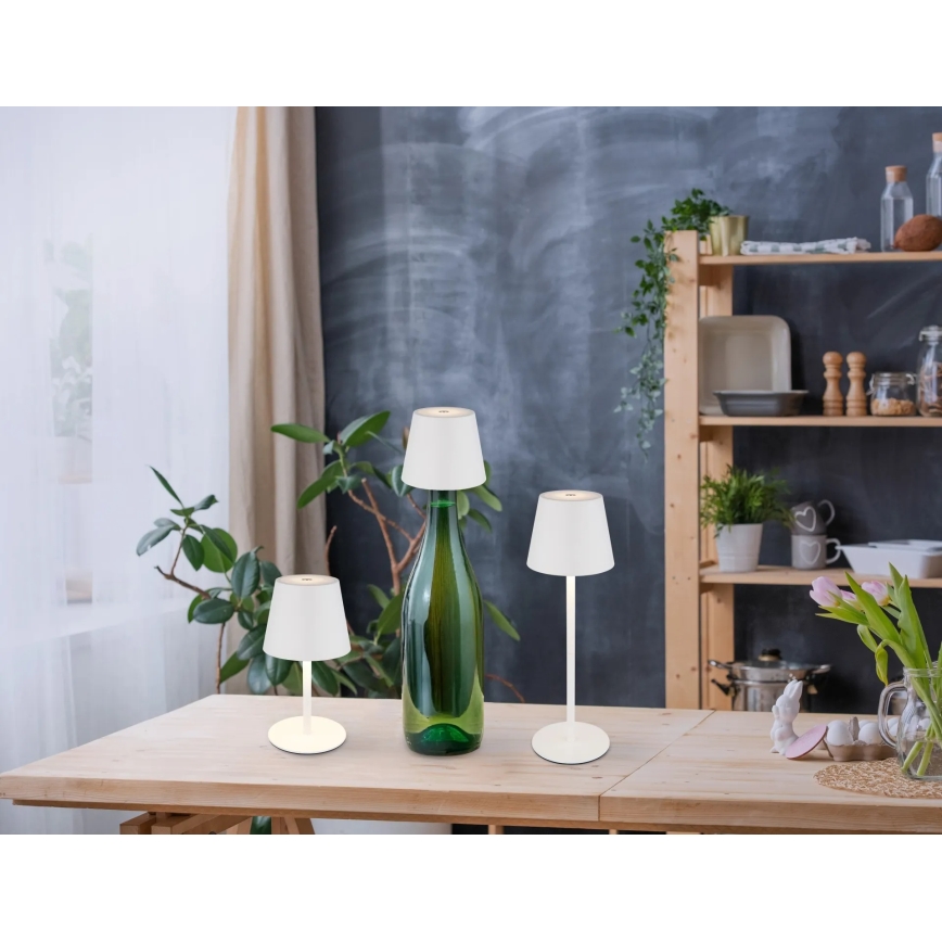 Globo - LED димируема с докосване акумулаторна външна настолна лампа 3 в 1 LED/3W/5V 3000/4000/5000K IP54 1800 mAh бяла