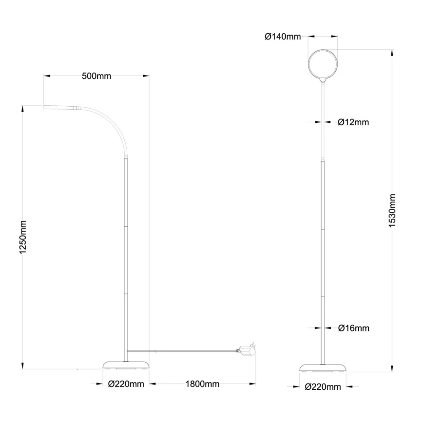 Globo - LED димируема сензорна подова лампа LED/8W/230V 2700-6000K черна