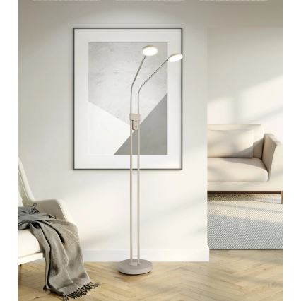 Globo - Димируема LED подова лампа 2xLED/6,5W/230V 2700/3350/4000K, бежова