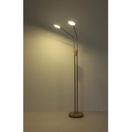 Globo - Димируема LED подова лампа 2xLED/6,5W/230V 2700/3350/4000K, бежова