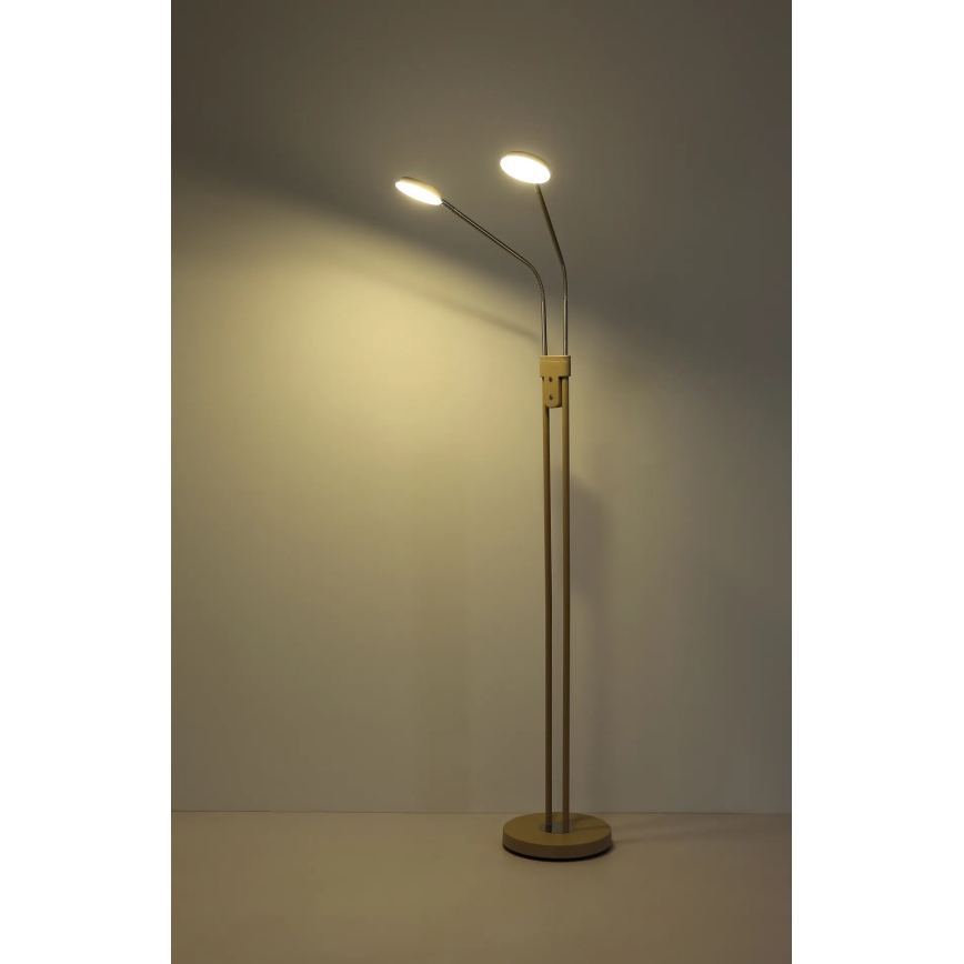 Globo - Димируема LED подова лампа 2xLED/6,5W/230V 2700/3350/4000K, бежова