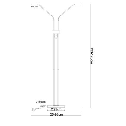 Globo - Димируема LED подова лампа 2xLED/6,5W/230V 2700/3350/4000K, бежова