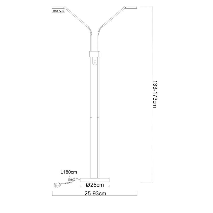 Globo - Димируема LED подова лампа 2xLED/6,5W/230V 2700/3350/4000K, бежова