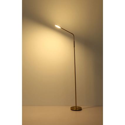 Globo - LED димируема подова лампа със сензорно управление LED/6,5W/230V 2700/3350/4000K месинг