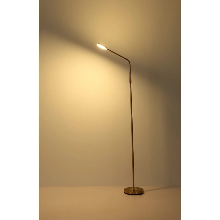 Globo - LED димируема подова лампа със сензорно управление LED/6,5W/230V 2700/3350/4000K месинг