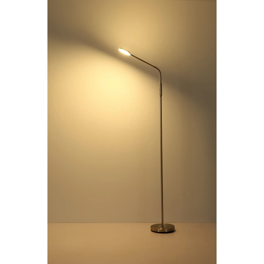 Globo - Димируема сензорна LED подова лампа LED/6,5W/230V 2700/3350/4000K матов хром
