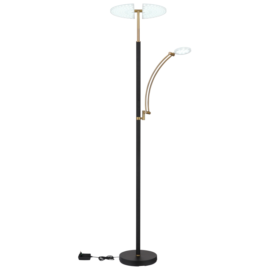 Globo - LED димируема подова лампа LED/40W/230V + LED/5,5W 2700/4000/6000K черна