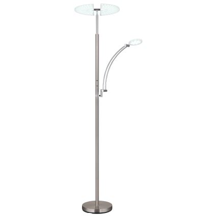 Globo - Димируема LED подова лампа LED/40W/230V + LED/5,5W 2700/4000/6000K матов хром