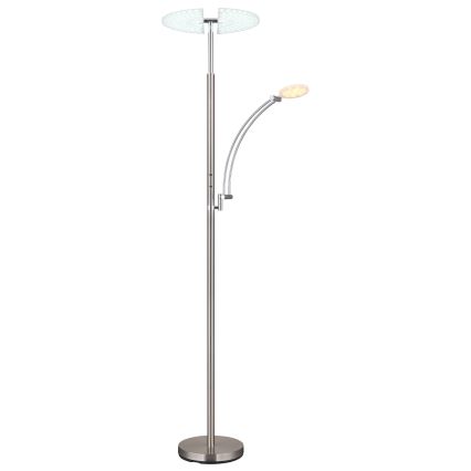 Globo - Димируема LED подова лампа LED/40W/230V + LED/5,5W 2700/4000/6000K матов хром