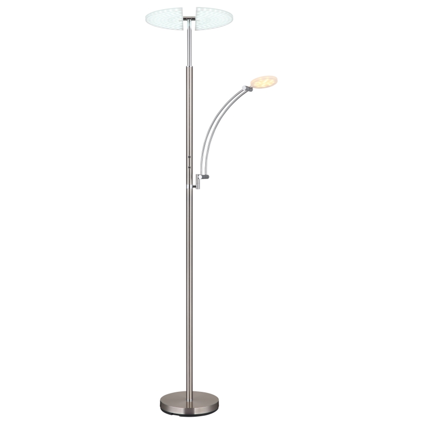 Globo - Димируема LED подова лампа LED/40W/230V + LED/5,5W 2700/4000/6000K матов хром