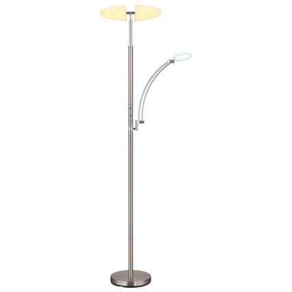 Globo - Димируема LED подова лампа LED/40W/230V + LED/5,5W 2700/4000/6000K матов хром