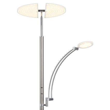 Globo - Димируема LED подова лампа LED/40W/230V + LED/5,5W 2700/4000/6000K матов хром
