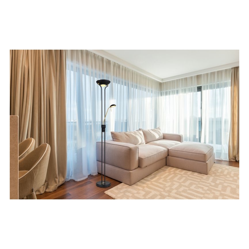 Globo - LED Димируем лампион LED/20W/230V + LED/5,5W 3000K черен/златист
