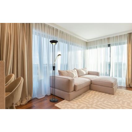 Globo - LED регулируема настолна лампа LED/20W/230V + LED/5,5W 3000K черно/златисто