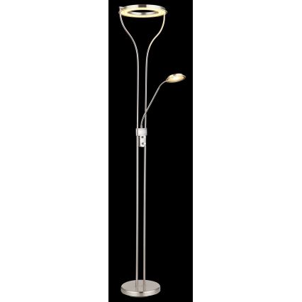 Globo - LED димируема подова лампа LED/20W/230V + LED/4W 3000K матов хром