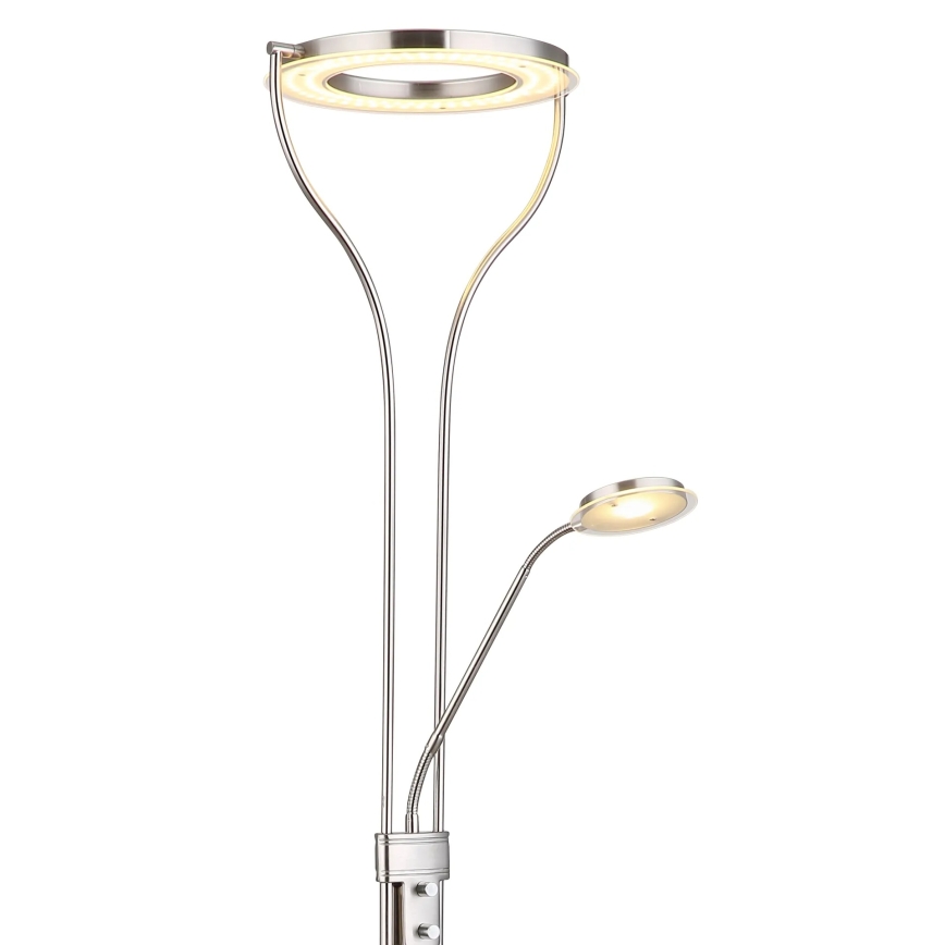 Globo - LED димируема подова лампа LED/20W/230V + LED/4W 3000K матов хром