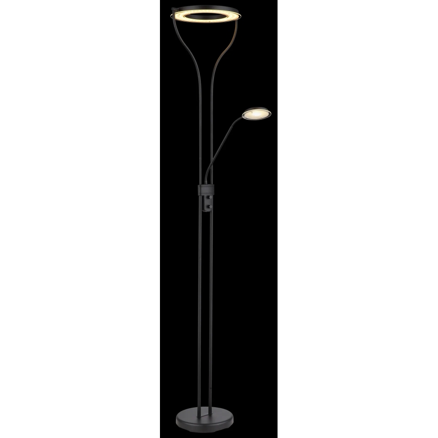 Globo - Димируема LED подова лампа LED/20W/230V + LED/4W 3000K черна