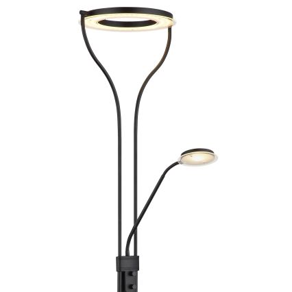 Globo - Димируема LED подова лампа LED/20W/230V + LED/4W 3000K черна