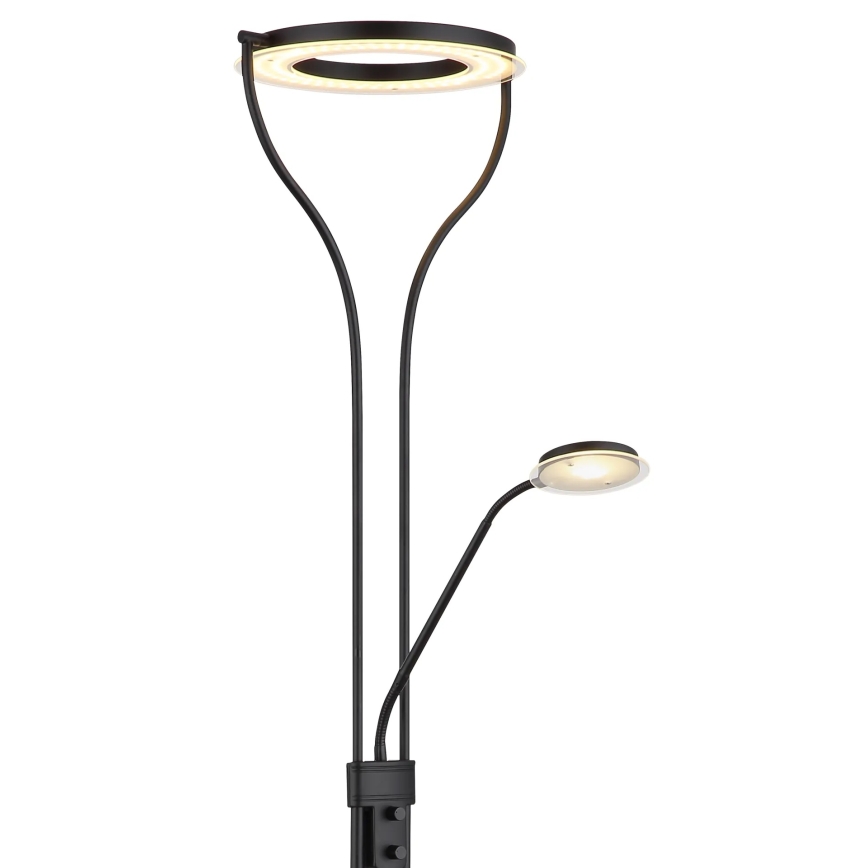 Globo - Димируема LED подова лампа LED/20W/230V + LED/4W 3000K черна