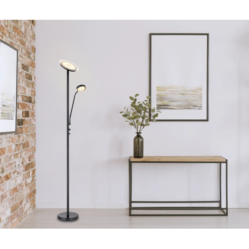 Globo - Димируема LED стояща лампа LED/18,5W/230V + LED/4,5W 3000K черна