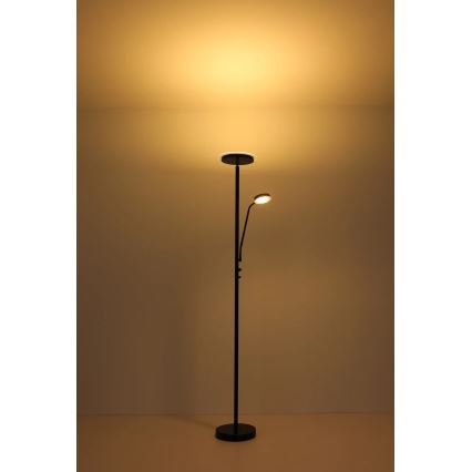 Globo - Димируема LED стояща лампа LED/18,5W/230V + LED/4,5W 3000K черна