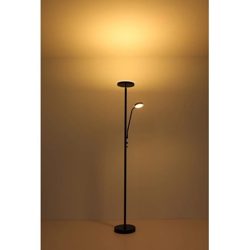 Globo - Димируема LED стояща лампа LED/18,5W/230V + LED/4,5W 3000K черна