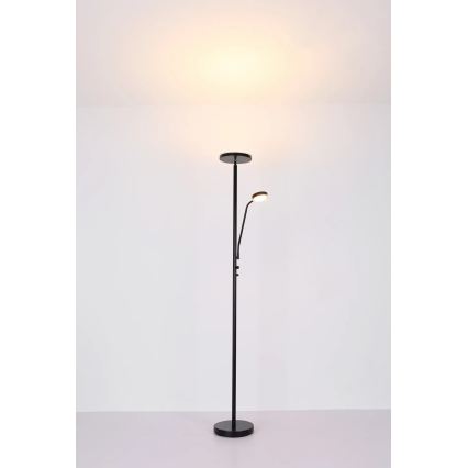 Globo - Димируема LED стояща лампа LED/18,5W/230V + LED/4,5W 3000K черна
