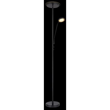 Globo - Димируема LED стояща лампа LED/18,5W/230V + LED/4,5W 3000K черна