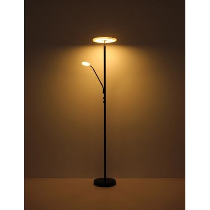 Globo - LED подова лампа с възможност за димиране LED/28W/230V + LED/5W 3000K черна