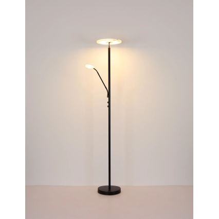 Globo - LED подова лампа с възможност за димиране LED/28W/230V + LED/5W 3000K черна