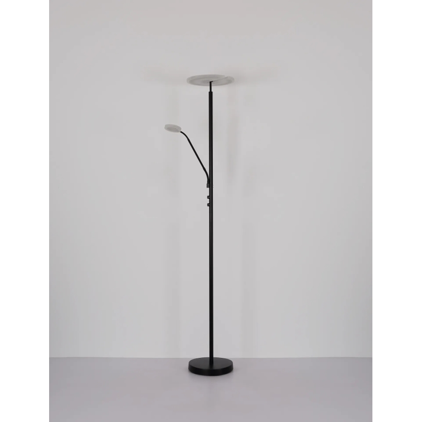 Globo - LED подова лампа с възможност за димиране LED/28W/230V + LED/5W 3000K черна
