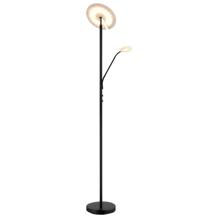 Globo - LED подова лампа с възможност за димиране LED/28W/230V + LED/5W 3000K черна