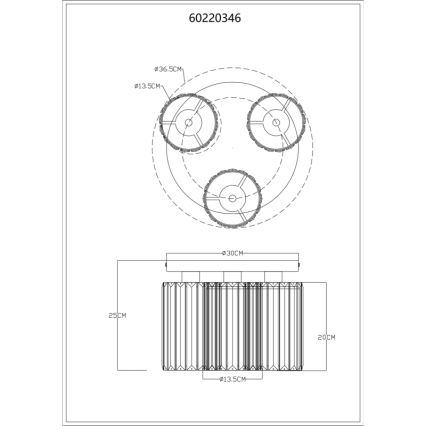 Globo - Плафон 3xE27/60W/230V Ø 35 см