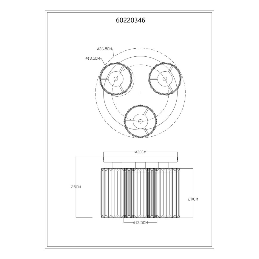 Globo - Плафон 3xE27/60W/230V Ø 35 см