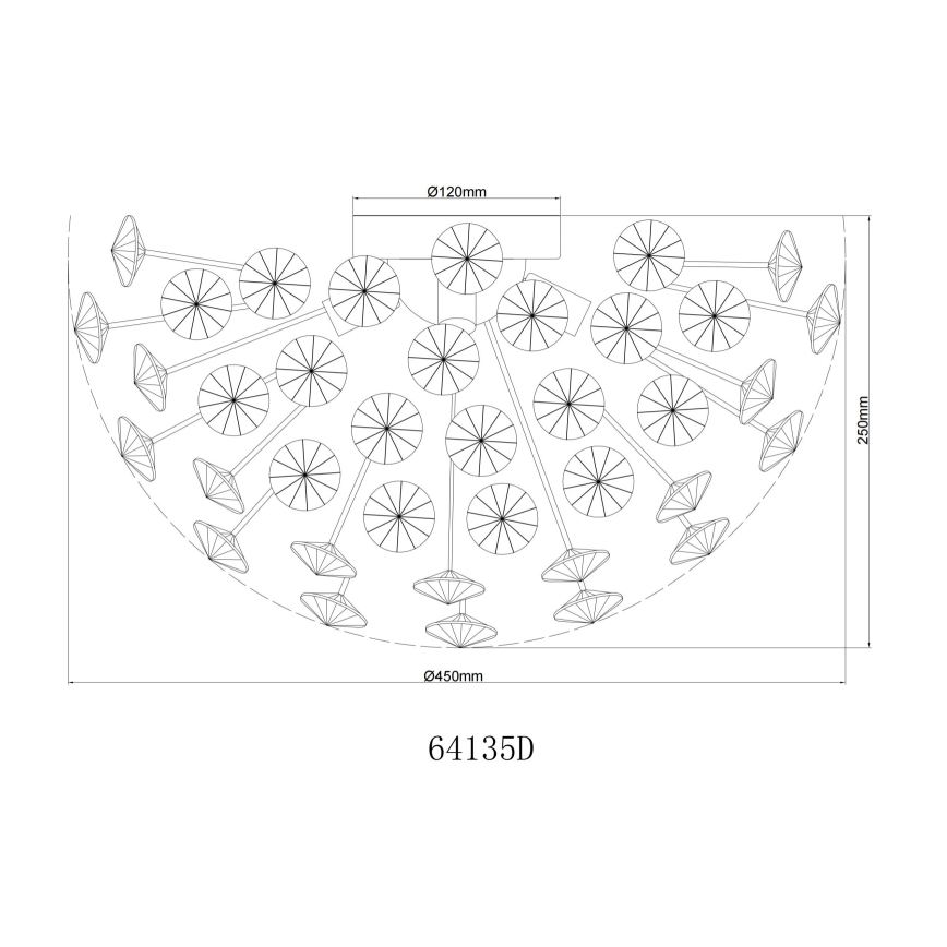 Globo - LED Плафониера 4xG9/3,5W/230V Ø 45 см златист