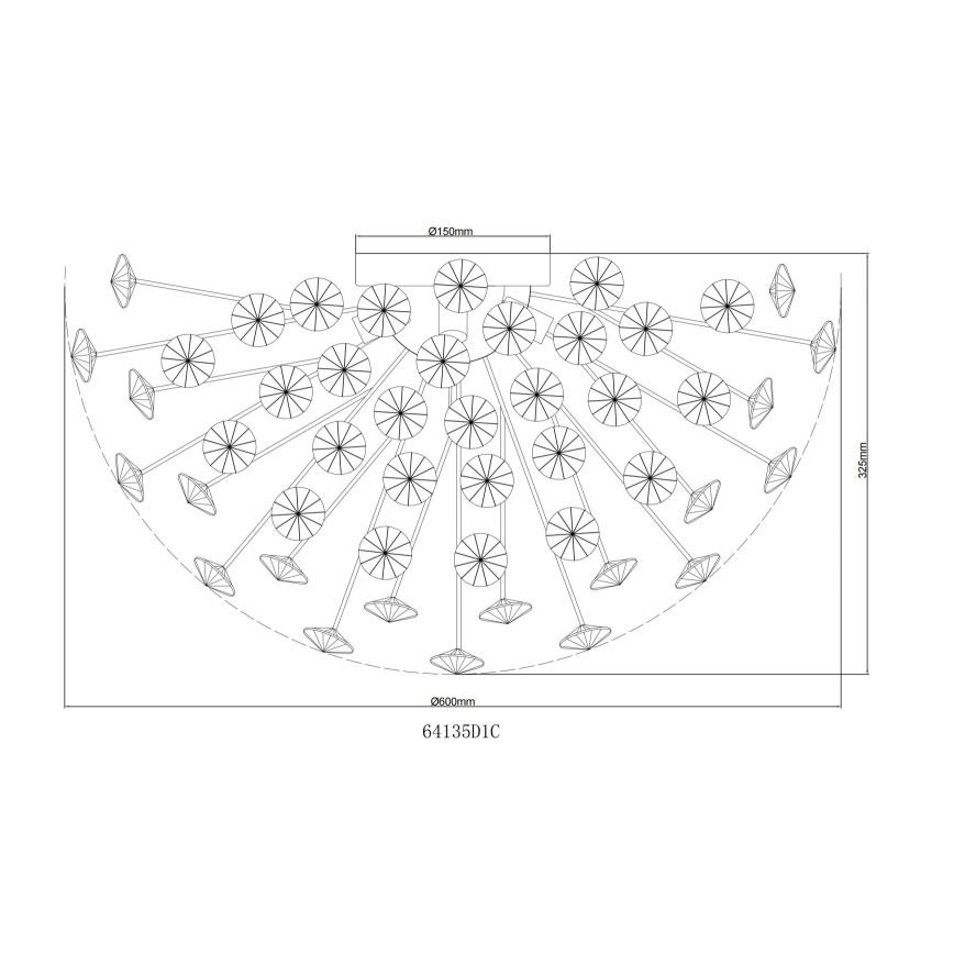 Globo - LED Плафониера 6xG9/3,5W/230V Ø 60 см лъскав хром
