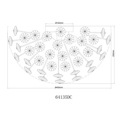 Globo - LED Плафониера 4xG9/3,5W/230V Ø 45 см лъскав хром