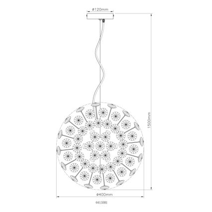 Globo - LED полилей на кабел 8xG9/3,5W/230V златист