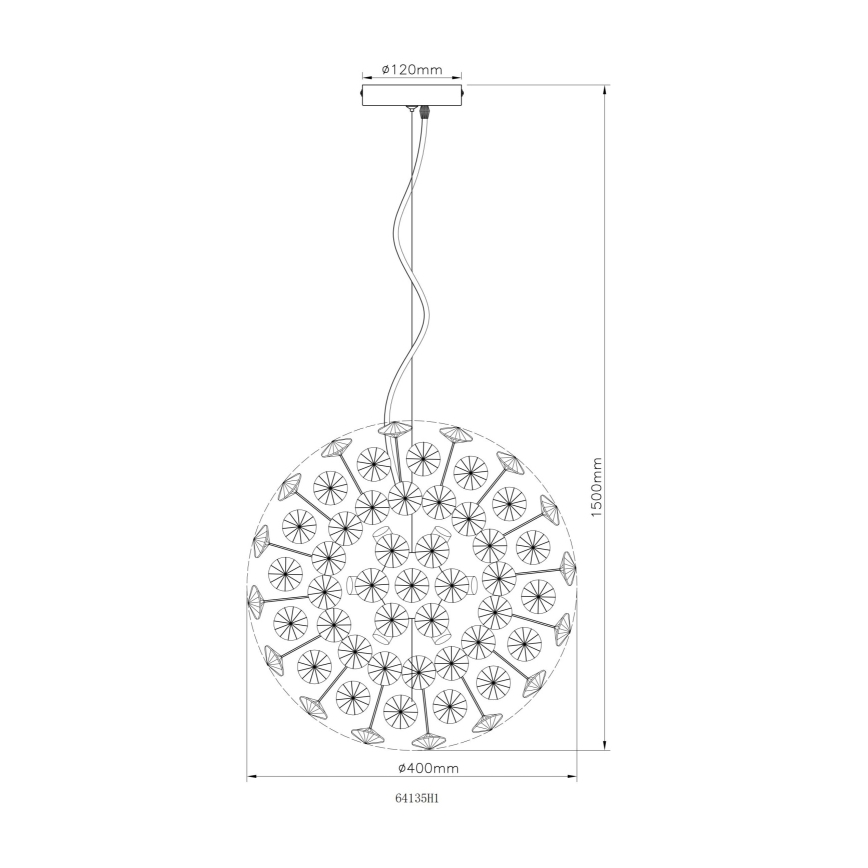 Globo - LED полилей на кабел 8xG9/3,5W/230V златист